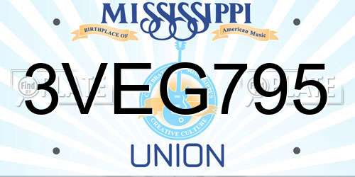 3VEG795 Mississippi License Plate