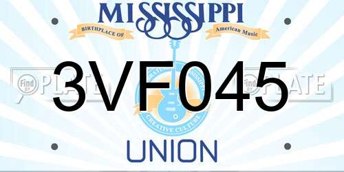 3VF045 Mississippi License Plate