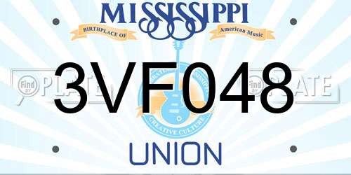 3VF048 Mississippi License Plate