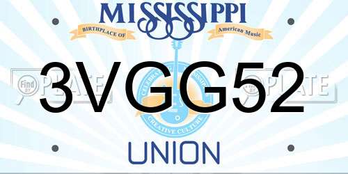 3VGG52 Mississippi License Plate