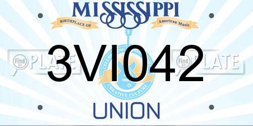 3VI042 Mississippi License Plate