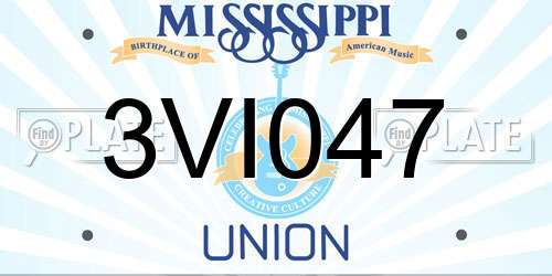 3VI047 Mississippi License Plate