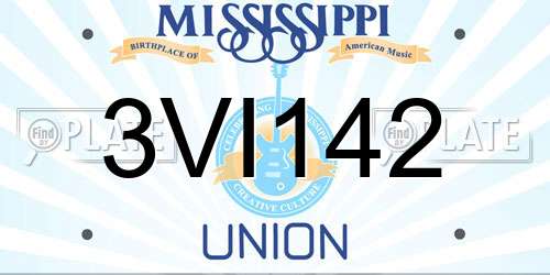 3VI142 Mississippi License Plate