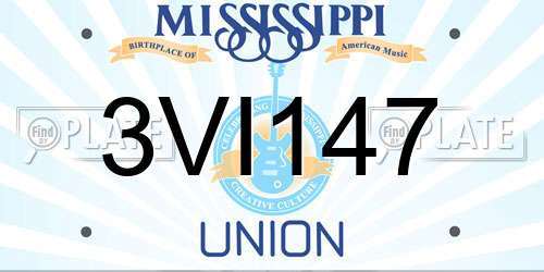 3VI147 Mississippi License Plate