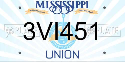 3VI451 Mississippi License Plate