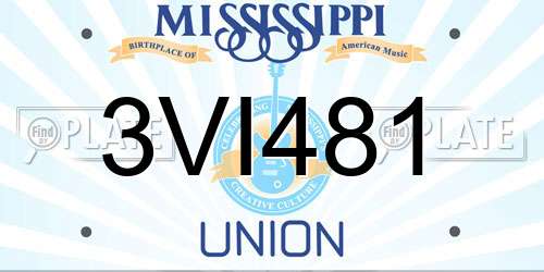 3VI481 Mississippi License Plate