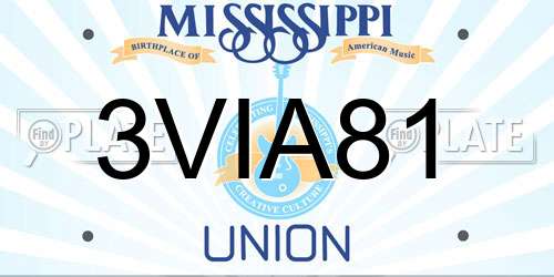 3VIA81 Mississippi License Plate