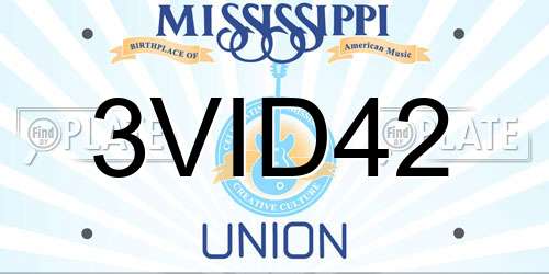 3VID42 Mississippi License Plate