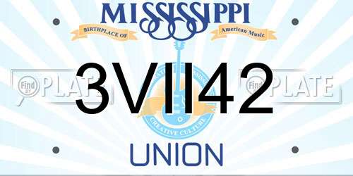 3VII42 Mississippi License Plate