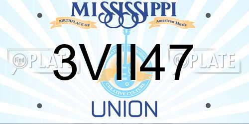 3VII47 Mississippi License Plate