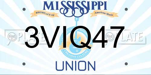 3VIQ47 Mississippi License Plate