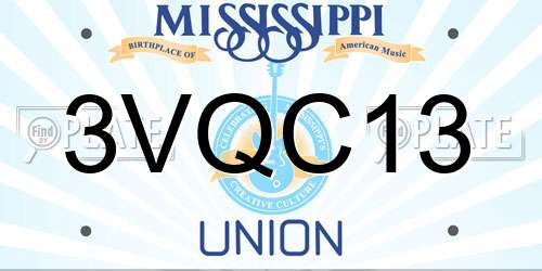 3VQC13 Mississippi License Plate