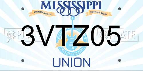 3VTZ05 Mississippi License Plate