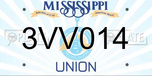 3VV014 Mississippi License Plate