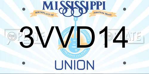 3VVD14 Mississippi License Plate