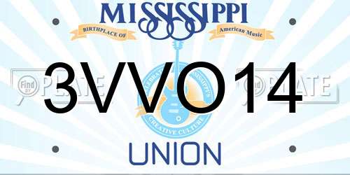 3VVO14 Mississippi License Plate