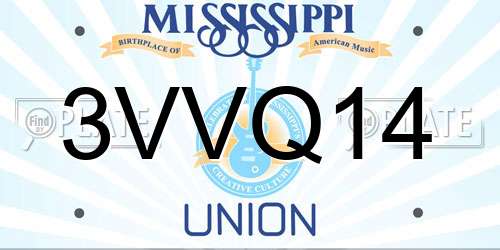 3VVQ14 Mississippi License Plate