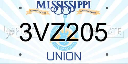 3VZ205 Mississippi License Plate