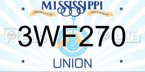 3WF270 Mississippi License Plate