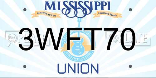 3WFT70 Mississippi License Plate