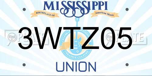 3WTZ05 Mississippi License Plate