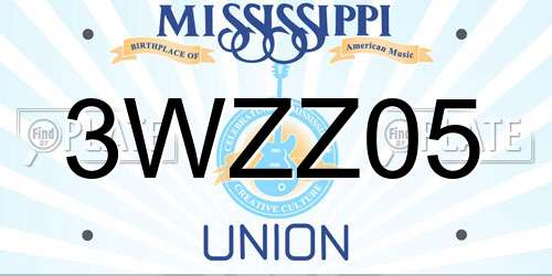 3WZZ05 Mississippi License Plate