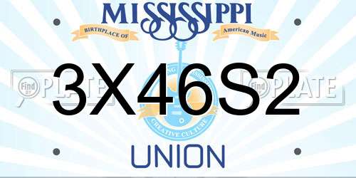 3X46S2 Mississippi License Plate