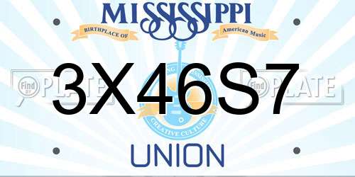 3X46S7 Mississippi License Plate