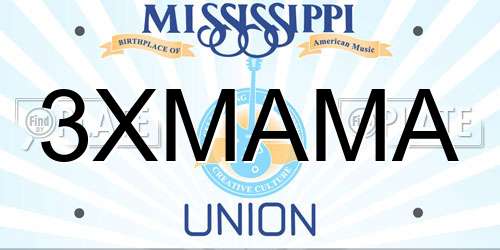 3XMAMA Mississippi License Plate