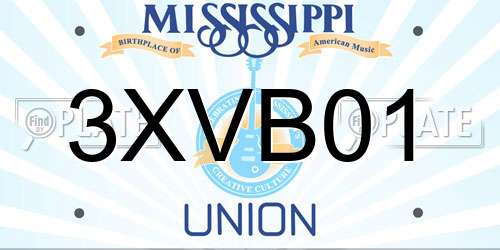 3XVB01 Mississippi License Plate