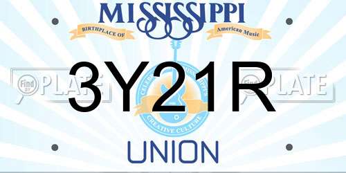 3Y21R Mississippi License Plate