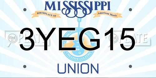 3YEG15 Mississippi License Plate