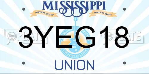3YEG18 Mississippi License Plate