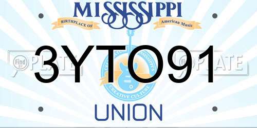 3YTO91 Mississippi License Plate
