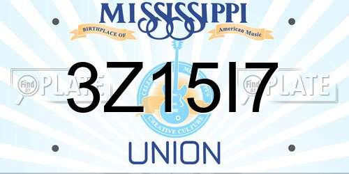 3Z15I7 Mississippi License Plate
