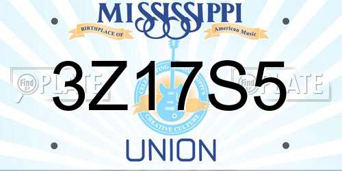 3Z17S5 Mississippi License Plate