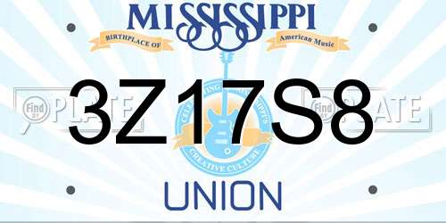 3Z17S8 Mississippi License Plate