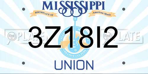 3Z18I2 Mississippi License Plate