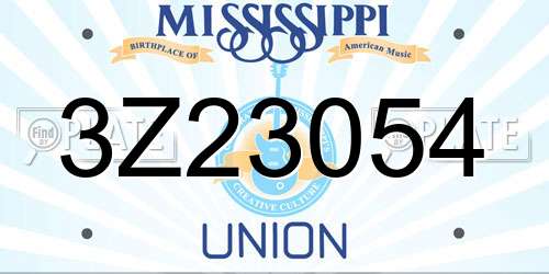 3Z23054 Mississippi License Plate