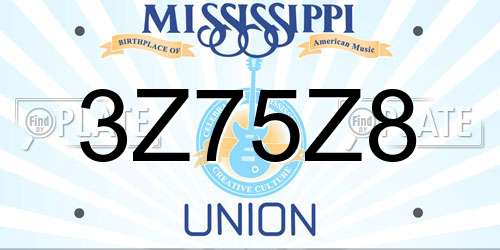 3Z75Z8 Mississippi License Plate