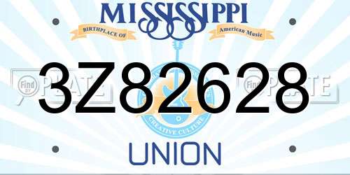 3Z82628 Mississippi License Plate