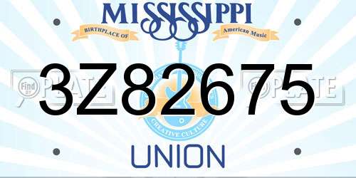 3Z82675 Mississippi License Plate