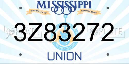 3Z83272 Mississippi License Plate