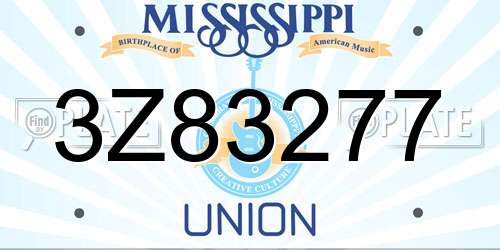 3Z83277 Mississippi License Plate