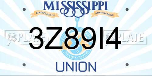 3Z89I4 Mississippi License Plate