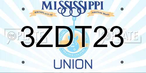 3ZDT23 Mississippi License Plate