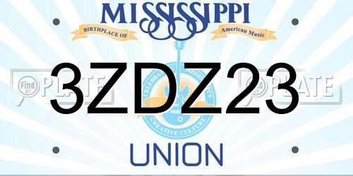 3ZDZ23 Mississippi License Plate