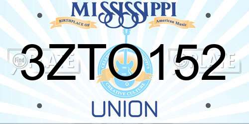 3ZTO152 Mississippi License Plate