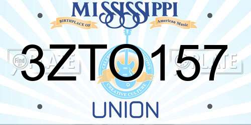 3ZTO157 Mississippi License Plate