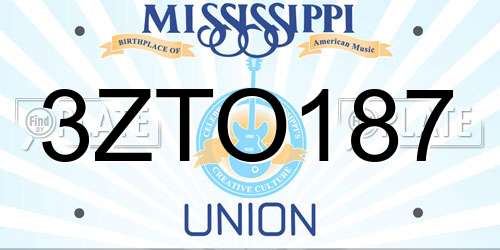 3ZTO187 Mississippi License Plate